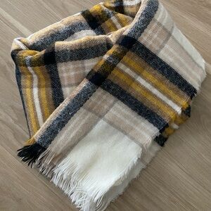 Yellow/Blue/Beige/Cream Patterned Scarf